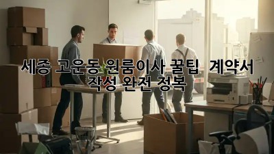 세종 고운동 원룸이사 꿀팁🍯 : 계약서 작성 완전 정복!